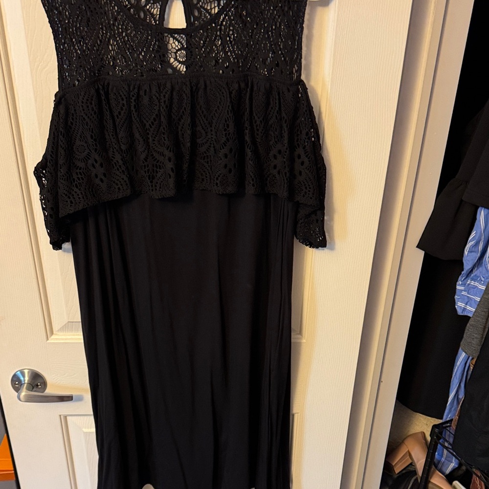 Black Lace Overlay Dress